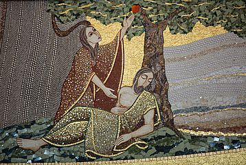 Mosaik von Adam und Eva