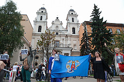 Im Sommer 2020 demonstrierten Gläubige für den Minsker Erzbischofs Tadeusz Kondrusiewicz, dem damals die Einreise in sein Land untersagt wurde.