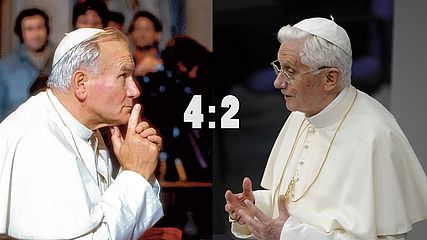 Im Katholiken-Duell gewinnt der selige Papst Johannes Paul II. mit Polen gegen Deutschland und Papst em. Benedikt XVI.