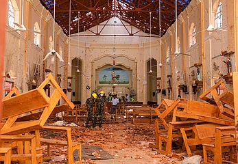 Die Kirche St. Sebastian in Negombo in Sri Lanka wurde am Ostersonntag auch Ziel eines Anschlags.