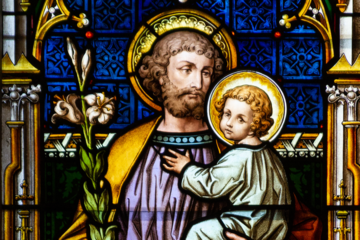 Glasfenster Heiliger Josef mit Jesuskind
