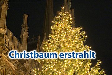 Traditionall zur Eröffnung des Christkindlmarkts rund um den Marienplatz, wurde die Beleuchtung des Christbaums zum ersten Mal eingeschaltet.