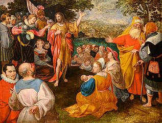 Gemälde Jacob de Gheyn II zeigt Johannes der Täufer beim Sprechen vor einer Gruppe von Menschen