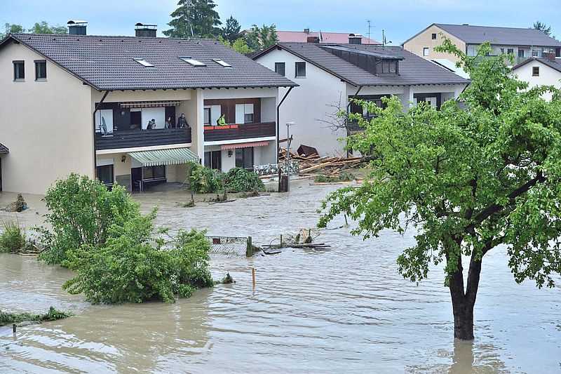 Hochwasserkatastrophe in Simbach am Inn in Niederbayern