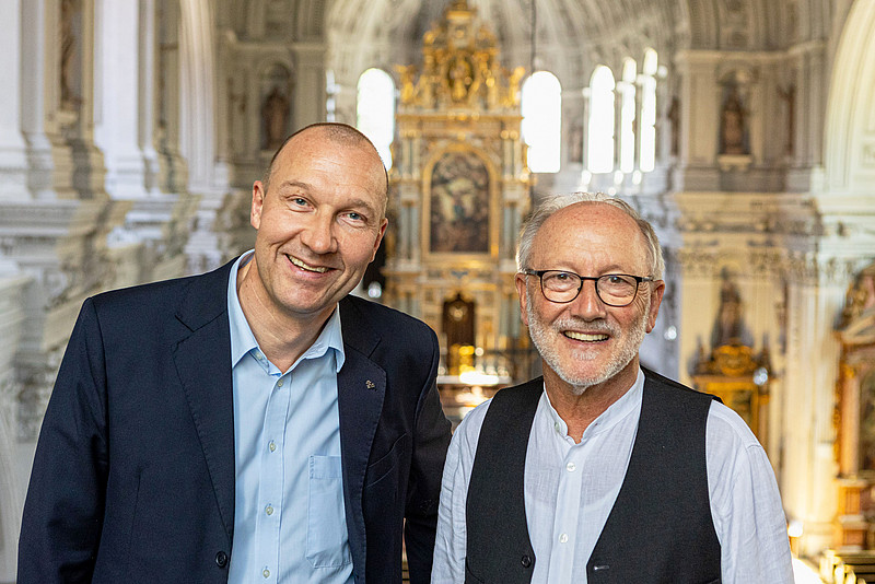 Am 31. Juli übergibt Pater Karl Kern (rechts) das Amt des Kirchenrektors von St. Michael an Pater Martin Stark.