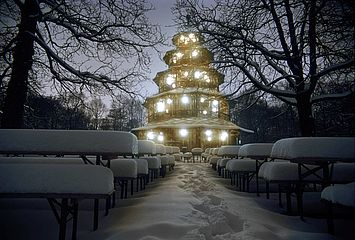 Chinesischer Turm im Schnee