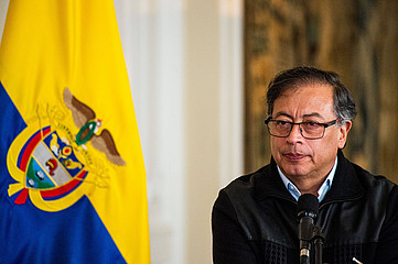 Hier ist Kolumbiens Präsident Gustavo Petro zu sehen.