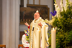 Kardinal Marx während seiner Predigt zu Mariä Himmelfahrt im Münchner Liebfrauendom.