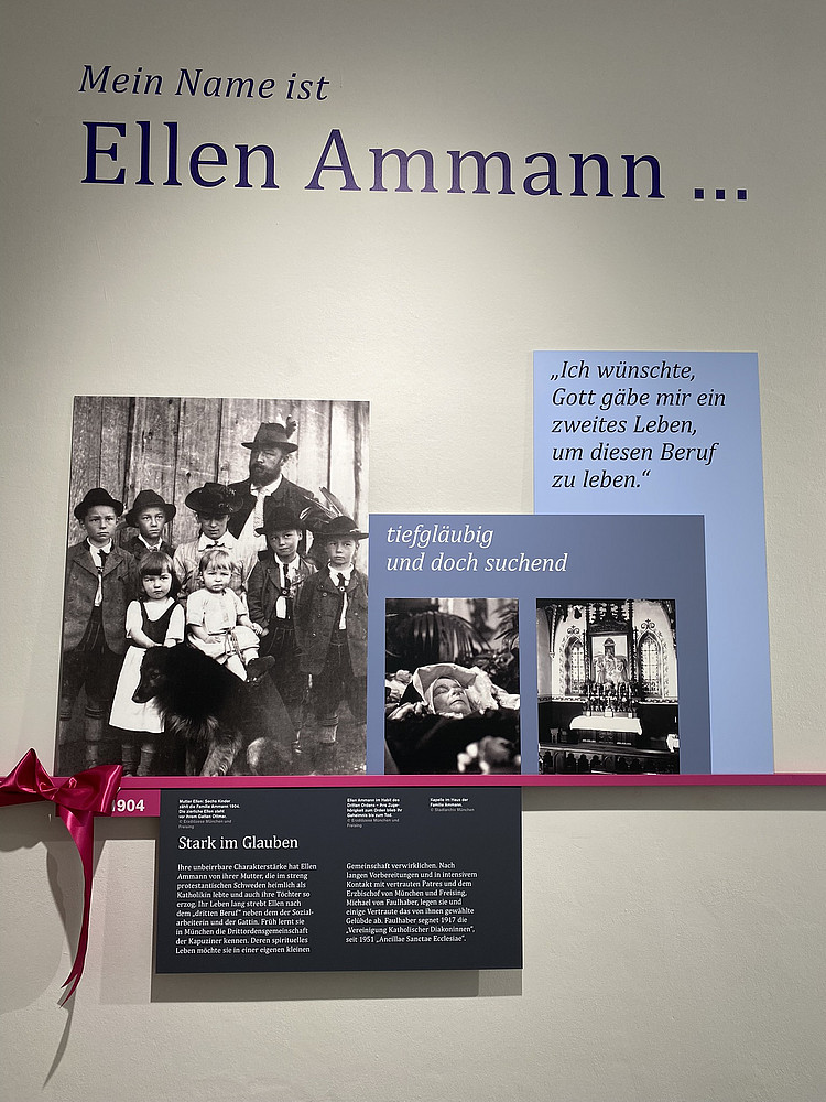 Ausstellungstafel über Ellen Ammann