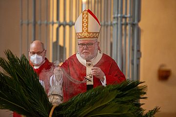 Kardinal Reinhard Marx segnet Palmzweige