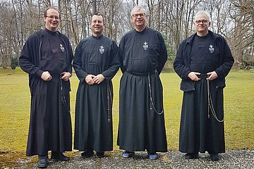 Zur Pasinger Passionisten-Gemeinschaft gehören heute (von links) Pater Johannes Rothärmel, Bruder Matthias Leykamm, Pater Klaus Holzer und Pater Stefan Neugebauer.