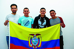 Fabian Juca Vivar, Jeovanny Bohorquez Utreras, Anthony Vélez Sánchez und Dennys Espín Ortiz (von links)