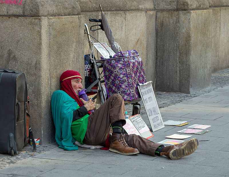Obdachloser auf der Straße