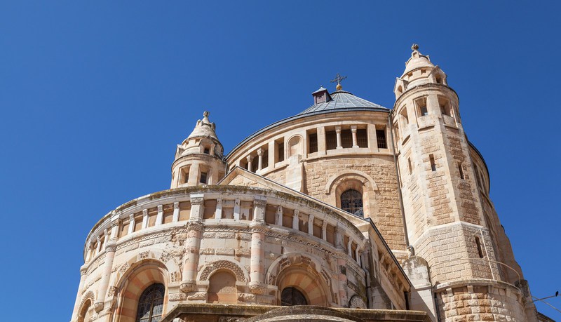 Die Dormitio-Abtei auf dem Zionsberg in Jerusalem